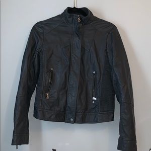 Grey Faux Leather Jacket
